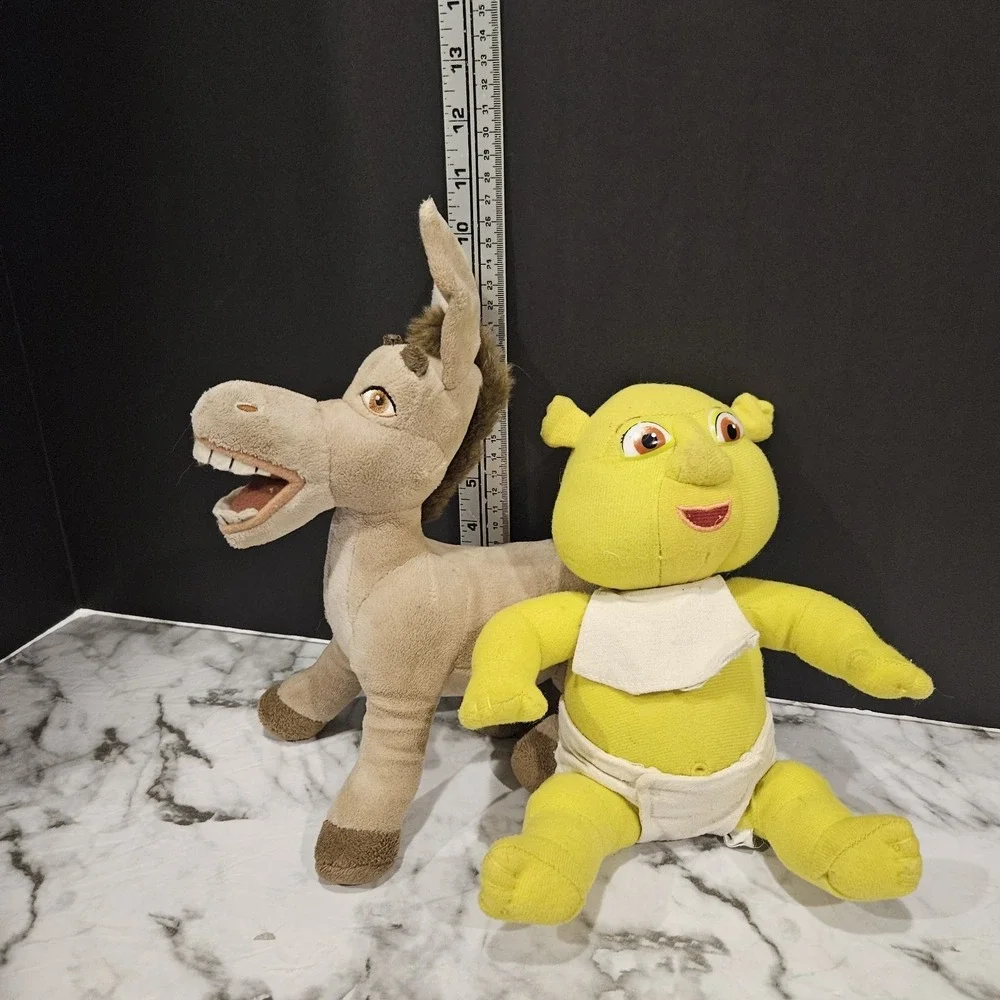 DreamWorks Shrek Baby Ogre & Donkey Plush‎ Bundle 2010 Stuffed Animals